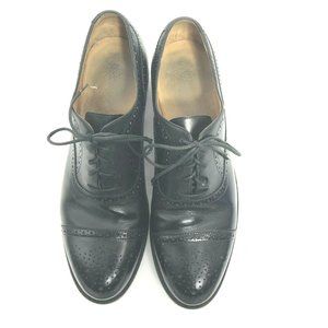 Brooks Brothers 346 Men Black Leather Brogue Cap Toe Dress Oxford Shoe Sz 10.5D